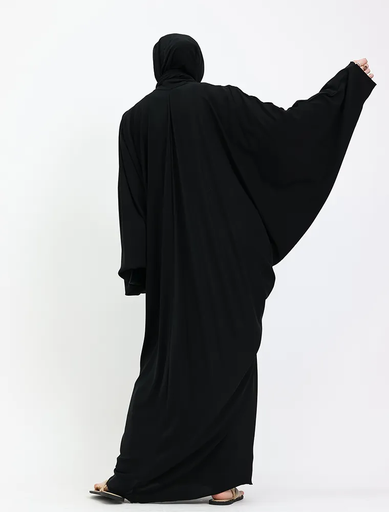 Black Rose Batwing Abaya